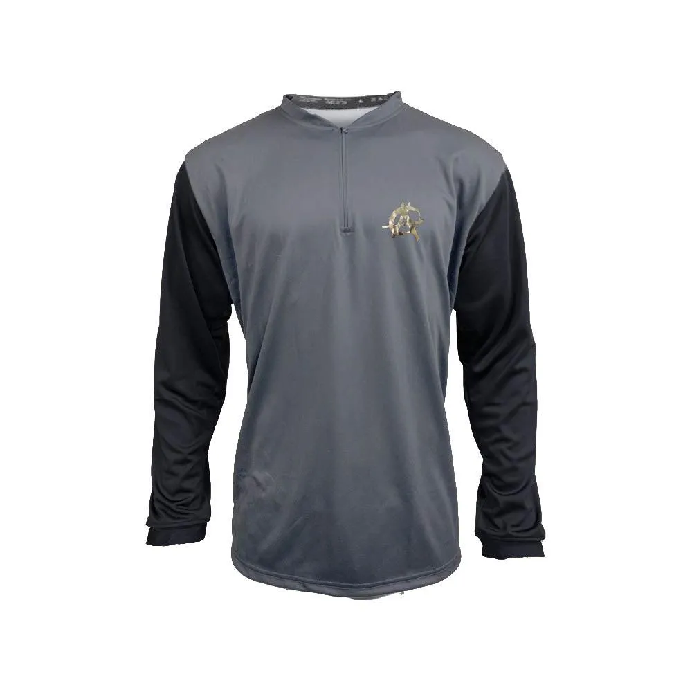 Anarchy Silver Foil Logo Quarter Zip Pullover - Charcoal/Black