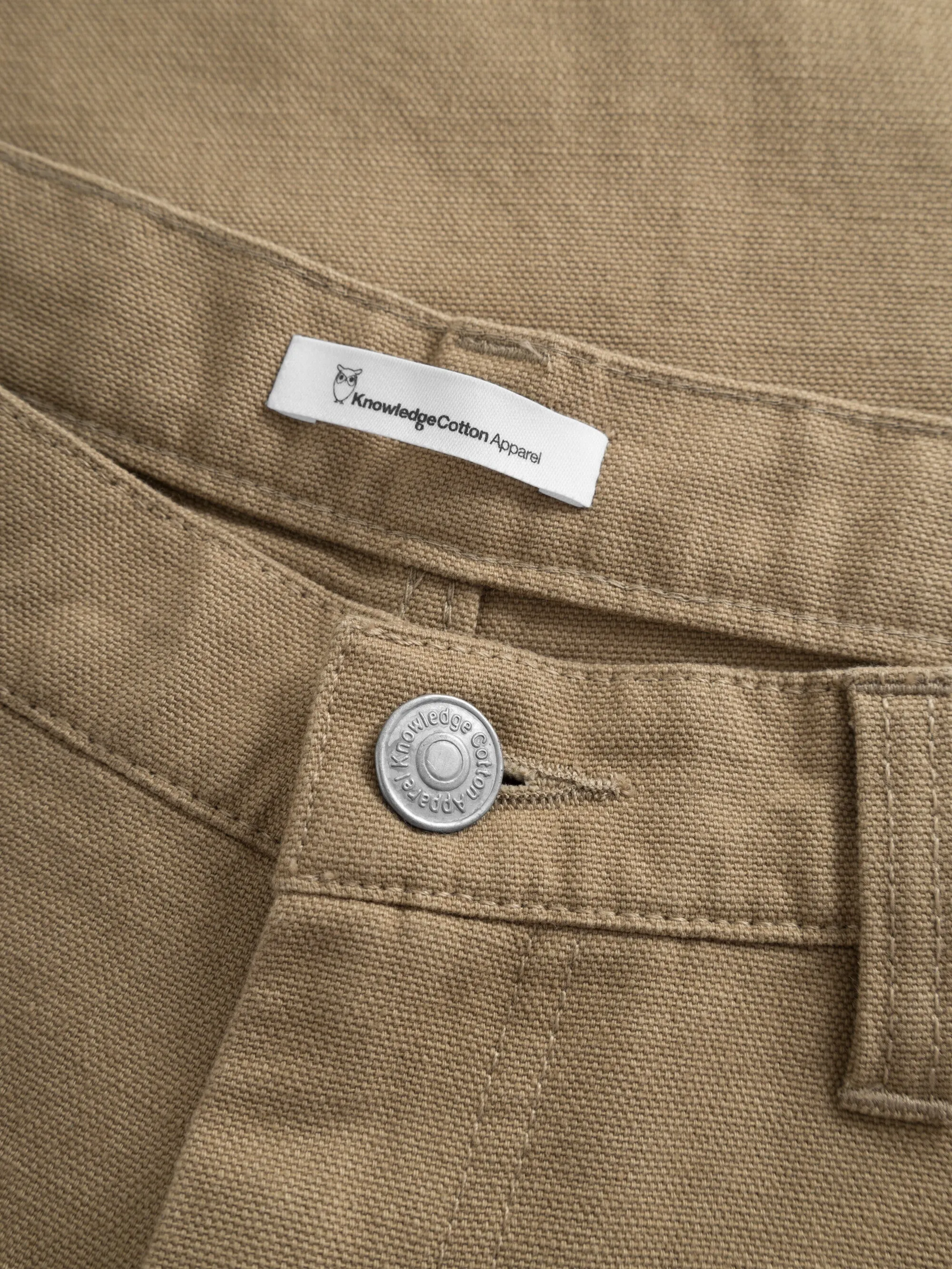 CALLA tapered mid-rise canvas workwear pants - Kelp melange