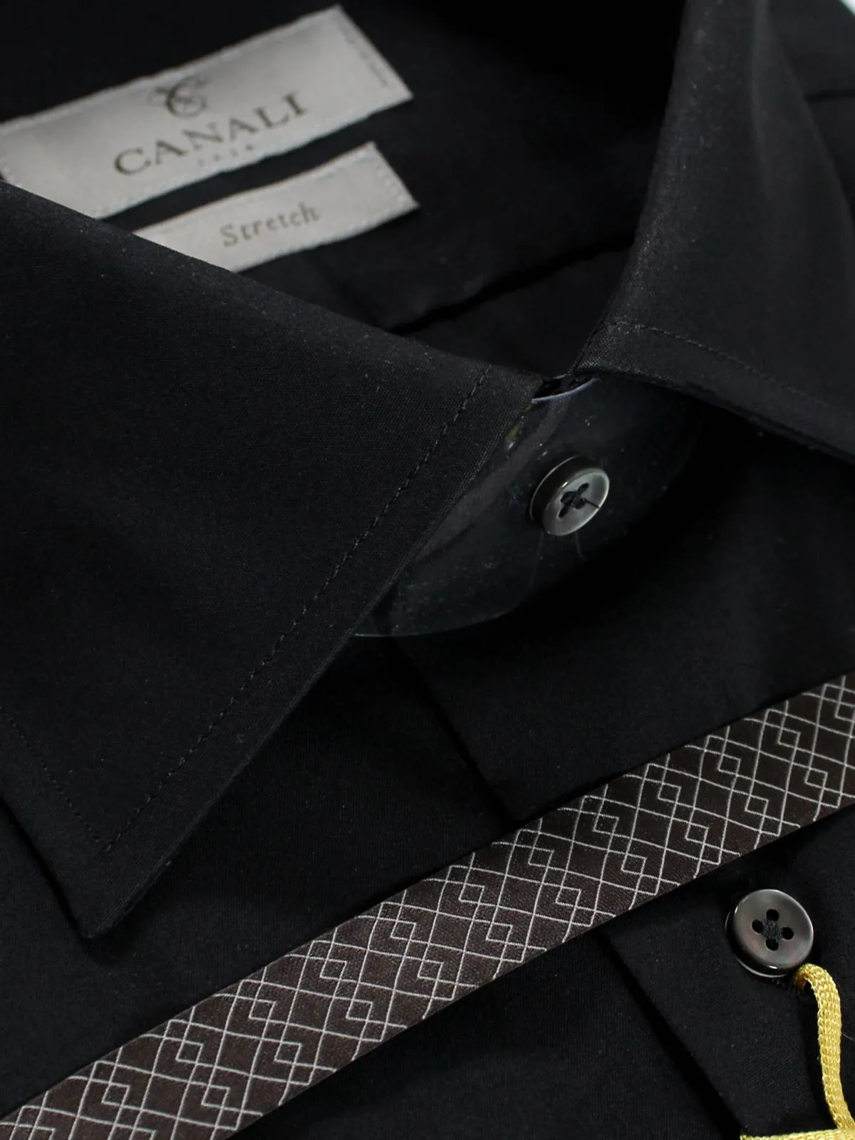 Canali Shirt Black Stretch - Modern Fit 40 - 15 3/4 SALE