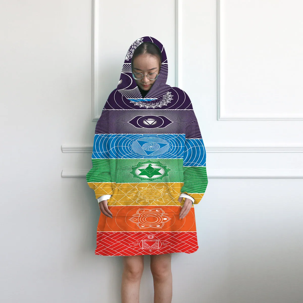 Chakra Yoga Wearable Blanket Hoodie