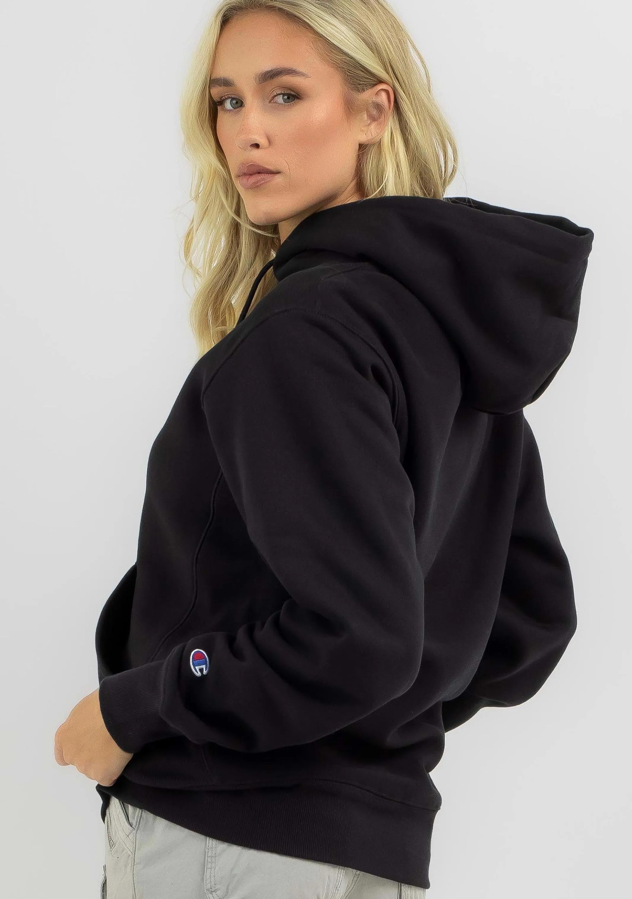 Champion Womens French Terry Hoodie <br> CT6XN BLK