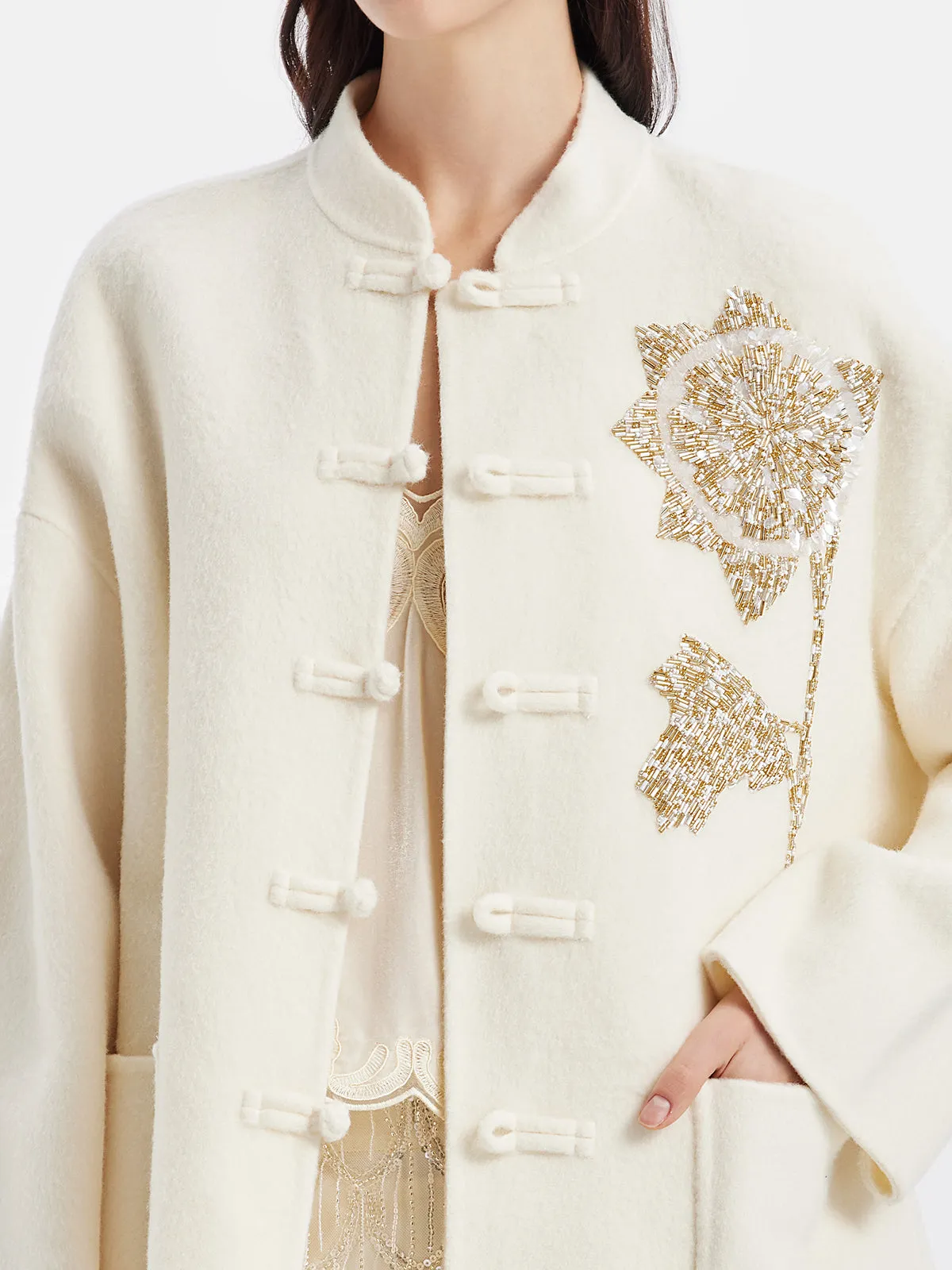 Chic Embroidered Long Sleeve Jacket