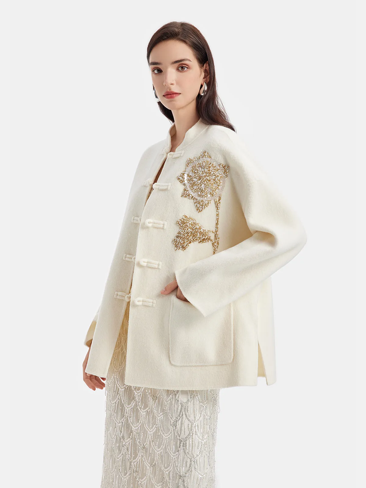 Chic Embroidered Long Sleeve Jacket