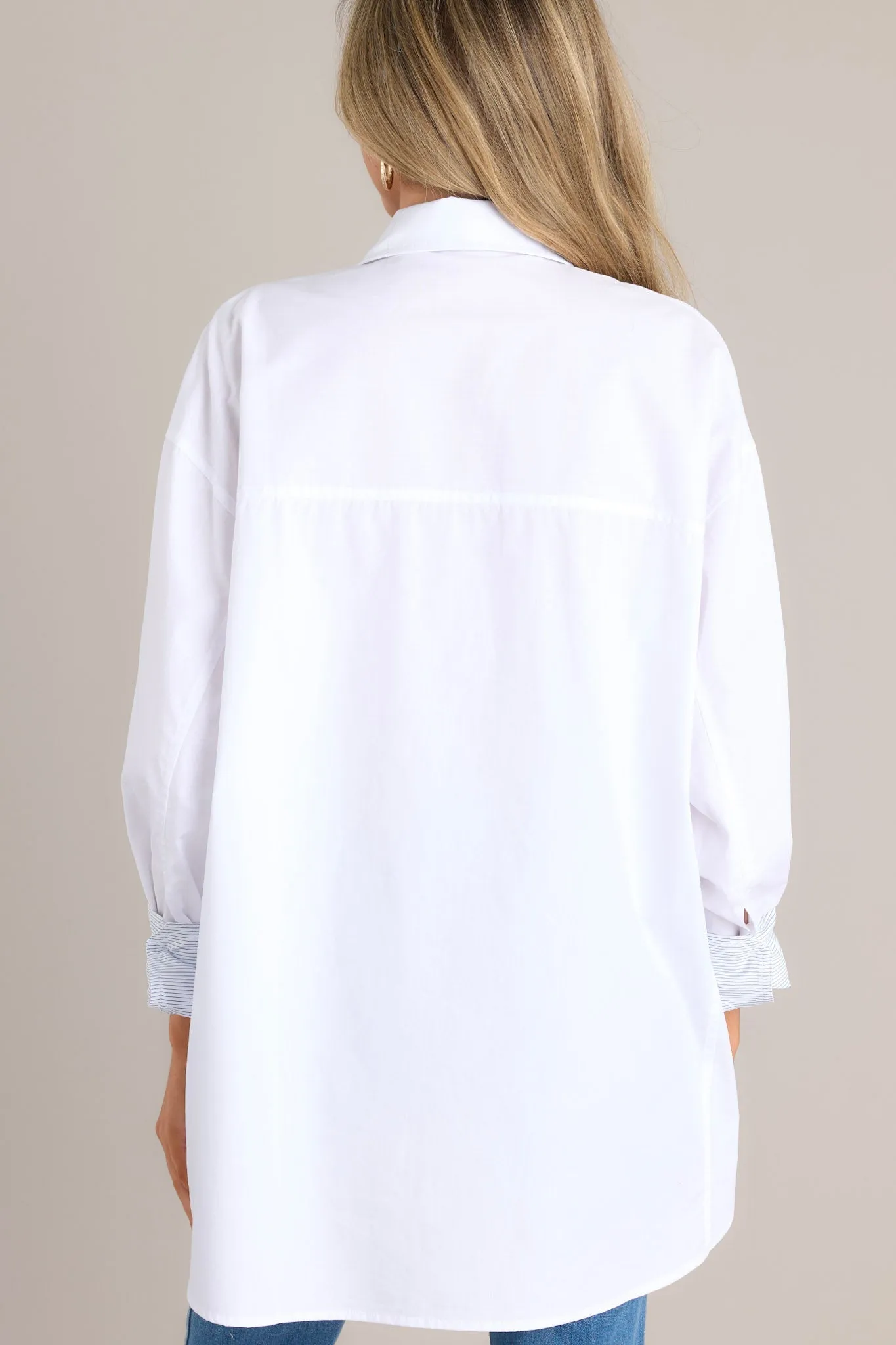 Chic Sophistication 100% Cotton White Button Front Top