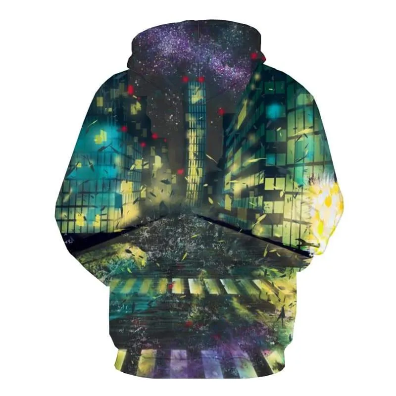 City Hoodie Men Galaxy Sweatshirt Printed Technology Hoody Anime Colorful Hooded Casual