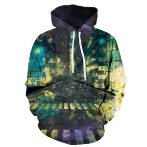 City Hoodie Men Galaxy Sweatshirt Printed Technology Hoody Anime Colorful Hooded Casual