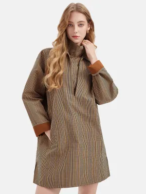 Detachable Collar Plaid Dress