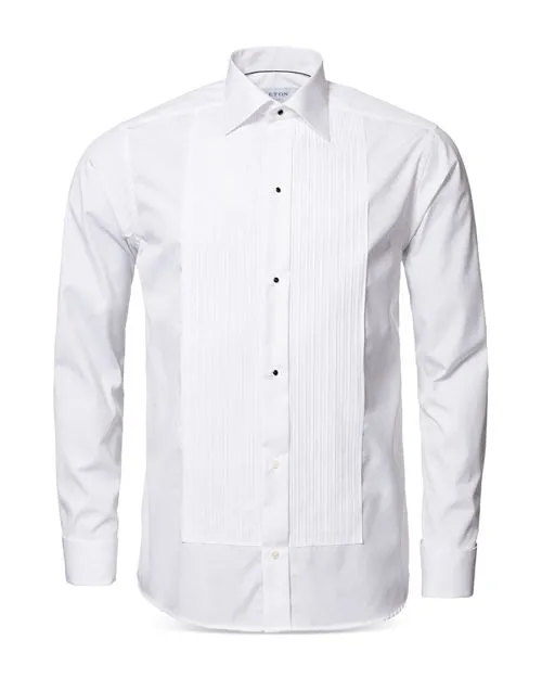 Eton Modern Pleated Tuxedo Shirt, White