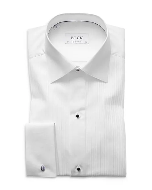 Eton Modern Pleated Tuxedo Shirt, White