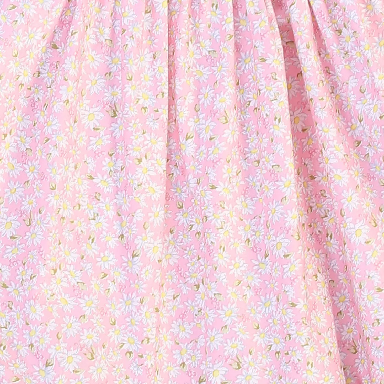 Girls Pink Daisy Cotton Print Shoulder Tie Dress, Sizes 2-14