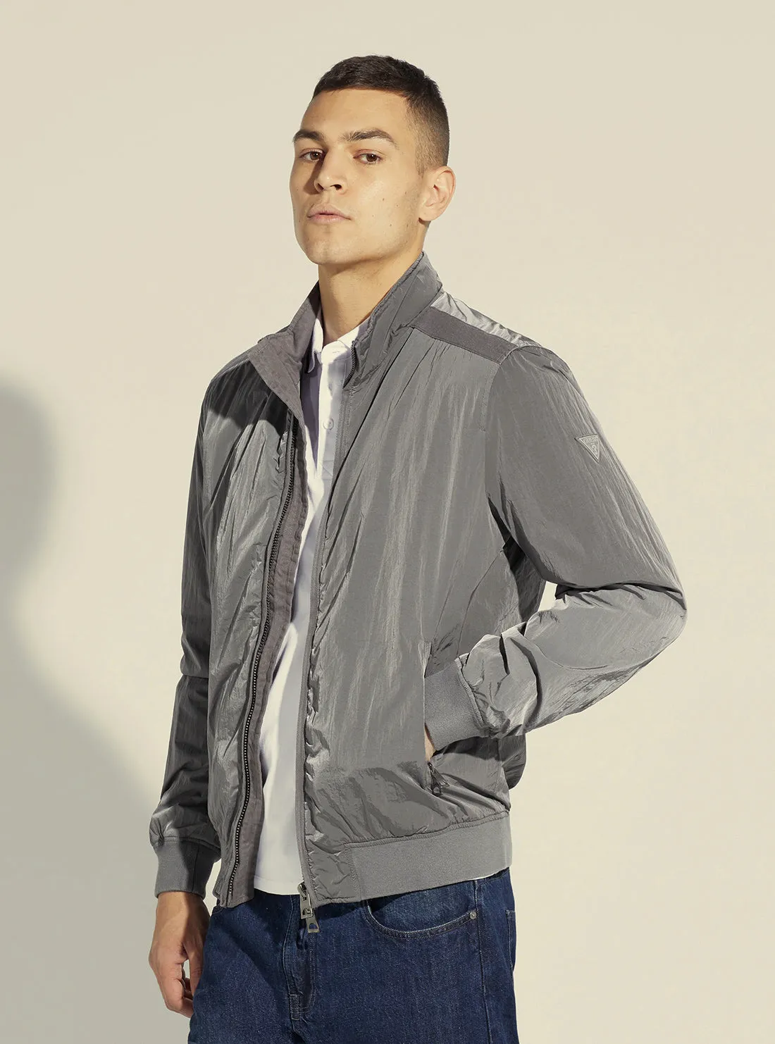 Grey Techno Bomber Jacket