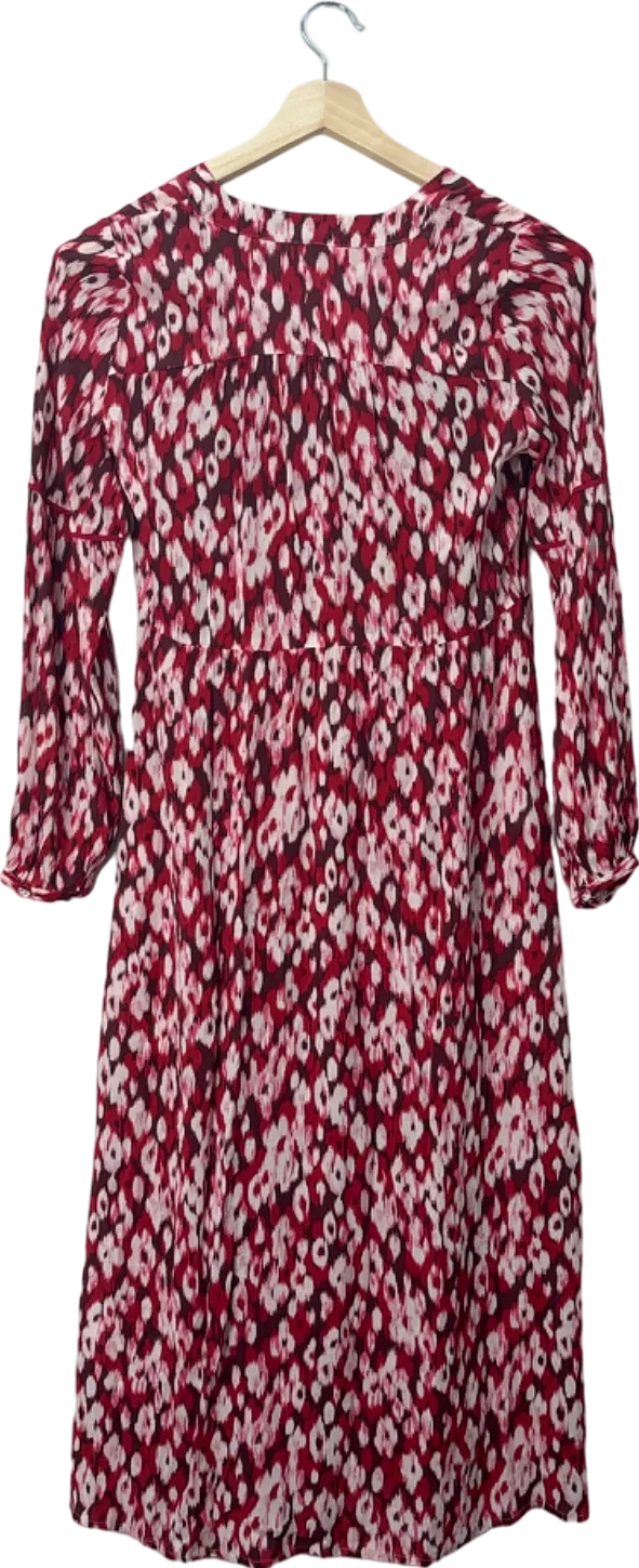 Hush Red Jinni Midi Dress Ikat Floral Red UK Size 4