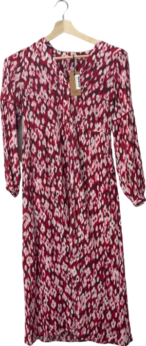 Hush Red Jinni Midi Dress Ikat Floral Red UK Size 4