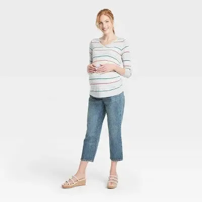 Isabel Maternity by Ingrid & High Rise Crop Jeans Heavyweight