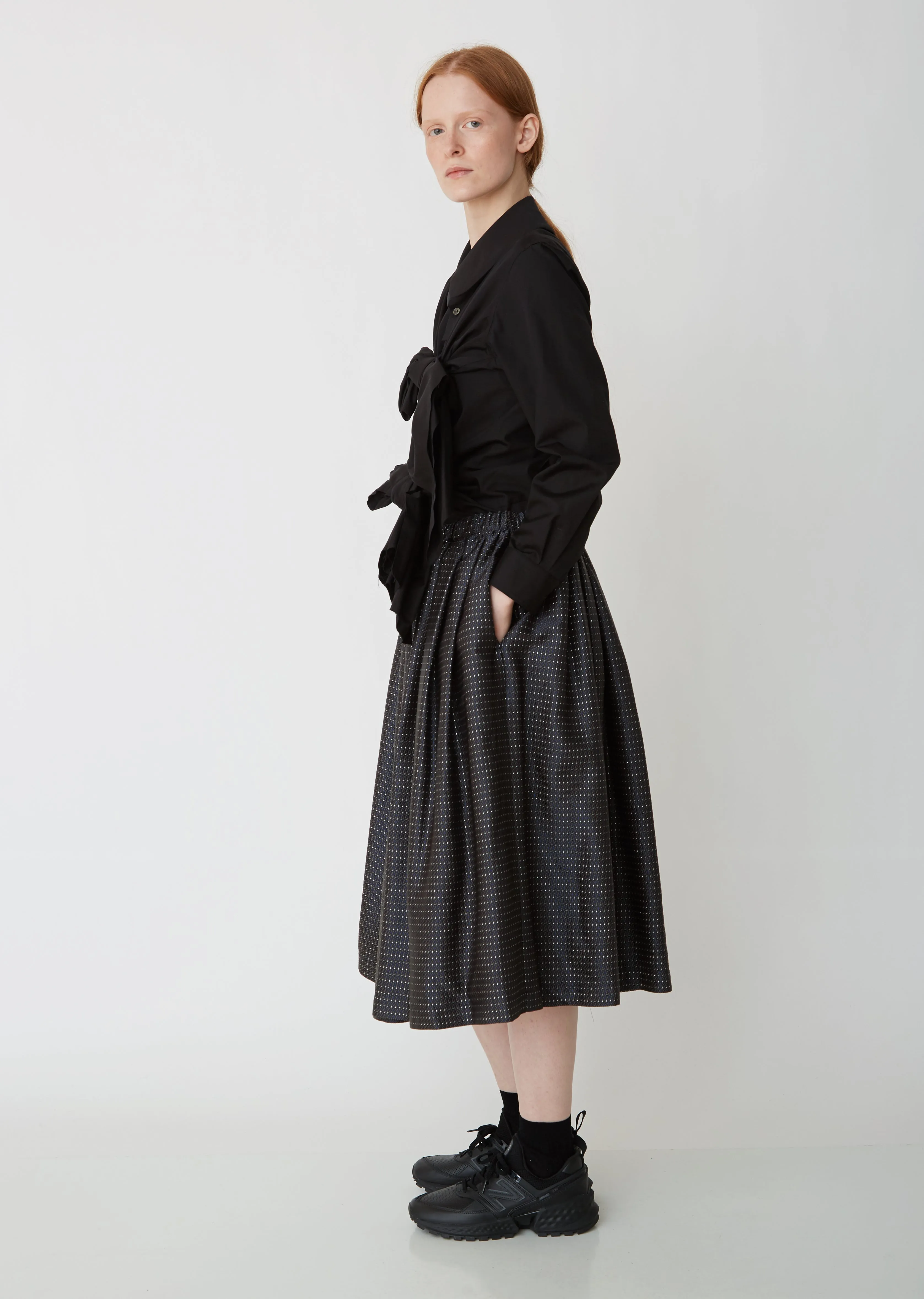 Jacquard Pleated Dobby Skirt