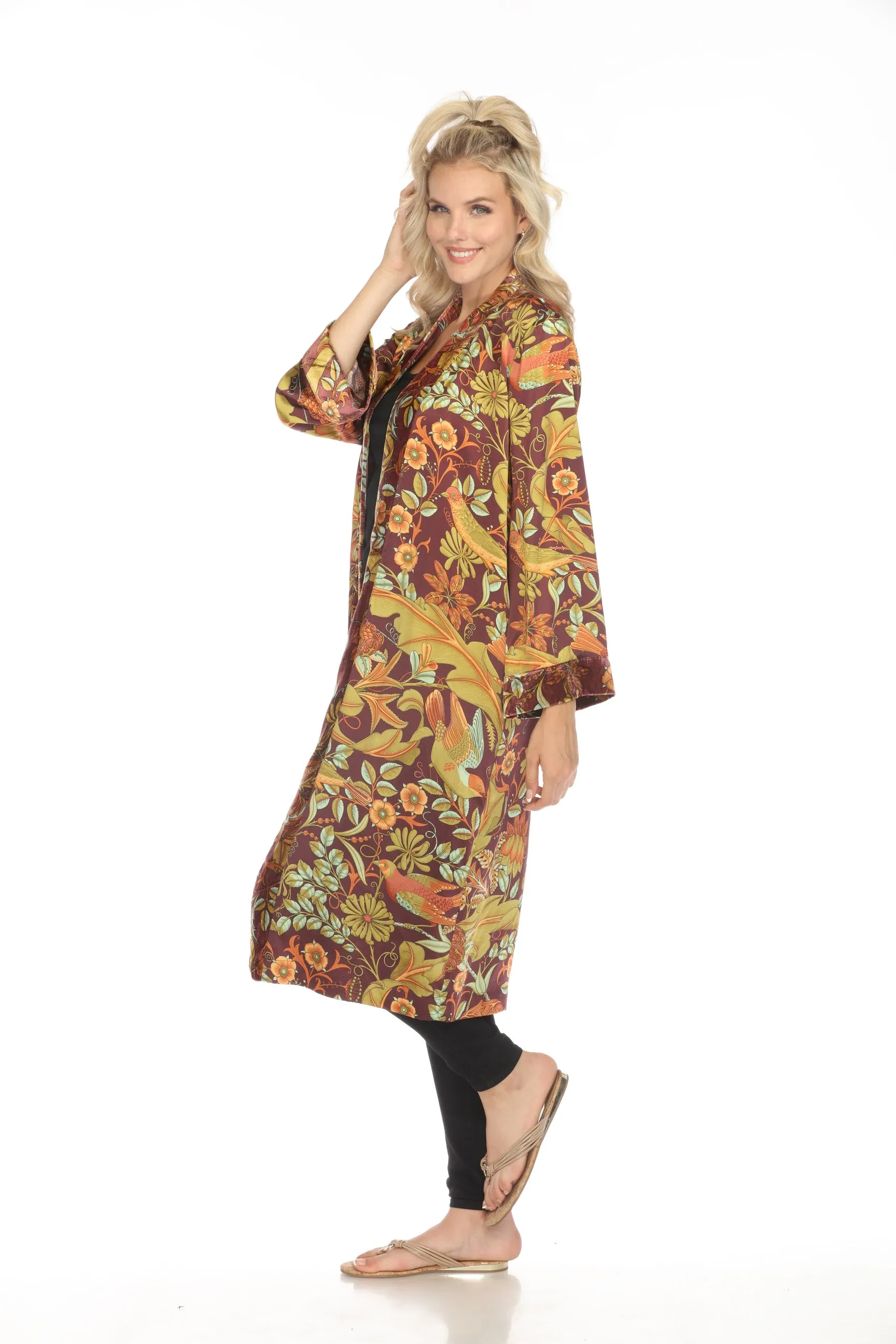 Johnny Was Workshop Salamanca Velvet Mix Long Kimono W42223 Boho Chic