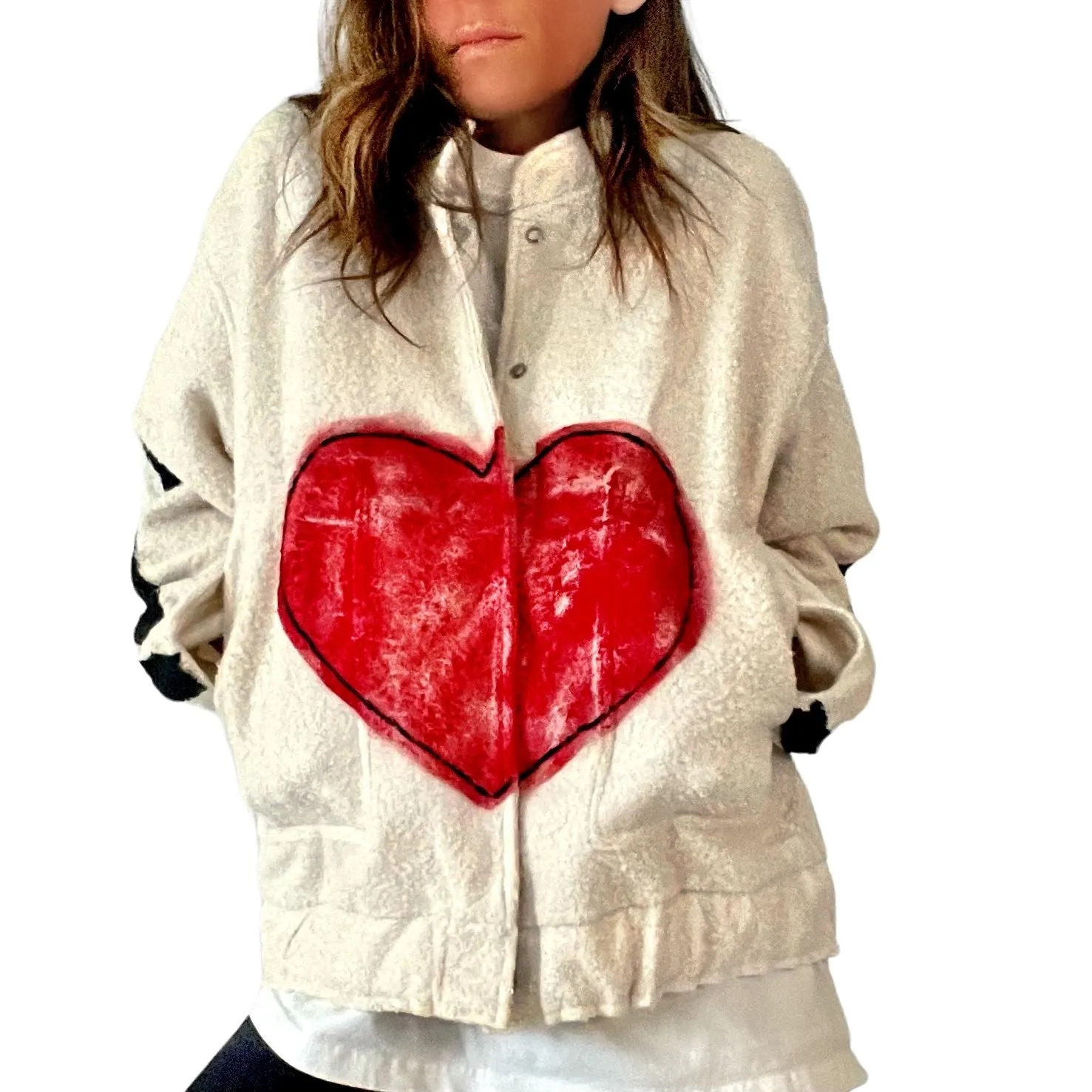 'Kind Heart' Painted Jacket