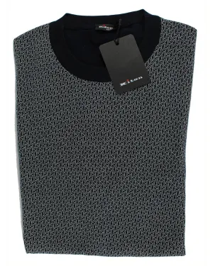 Kiton Sweater Black Gray - Short Sleeve Crewneck M SALE