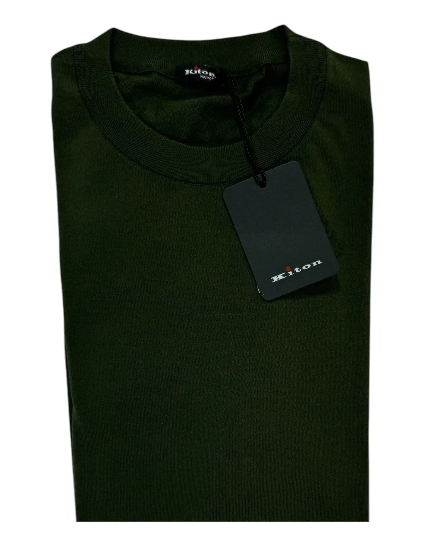 Kiton Sweater Dark Green Logo Long Sleeve T-Shirt EU 50/ M SALE