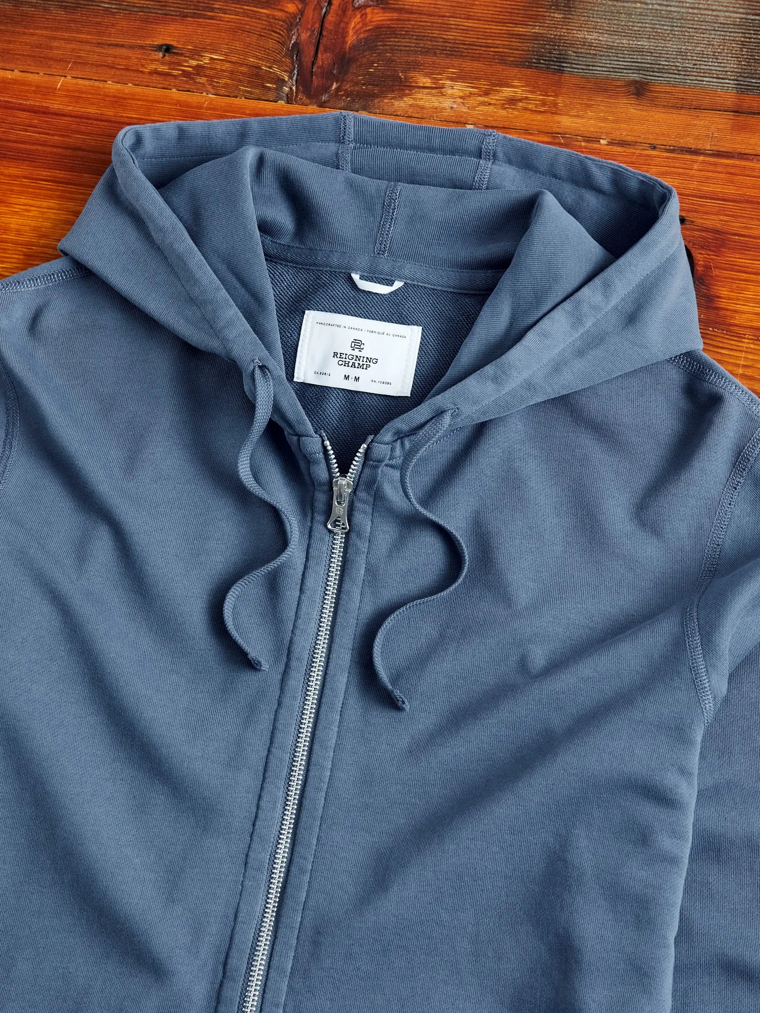 Lightweight Zip Hoodie in Washed Blue