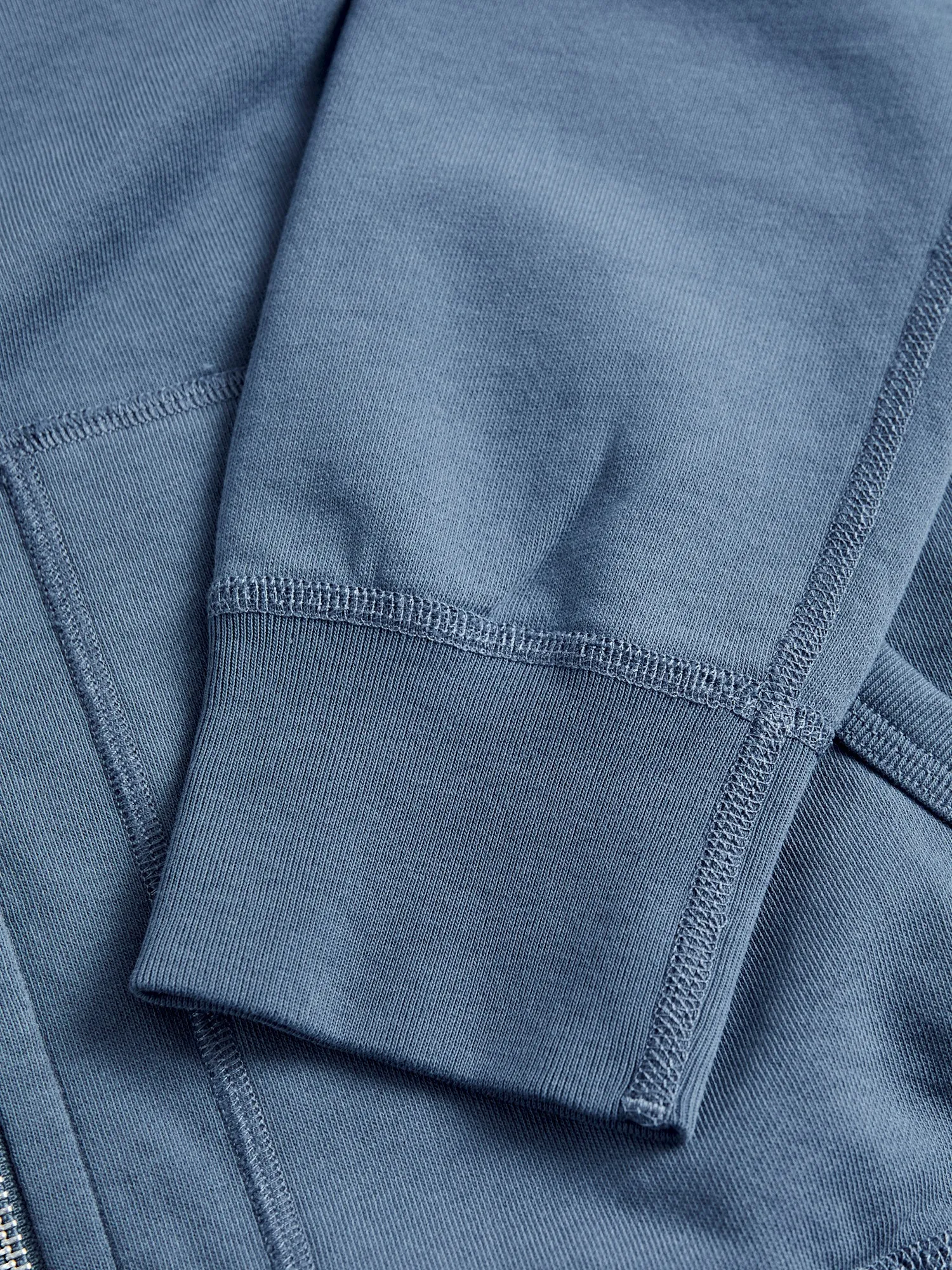 Lightweight Zip Hoodie in Washed Blue