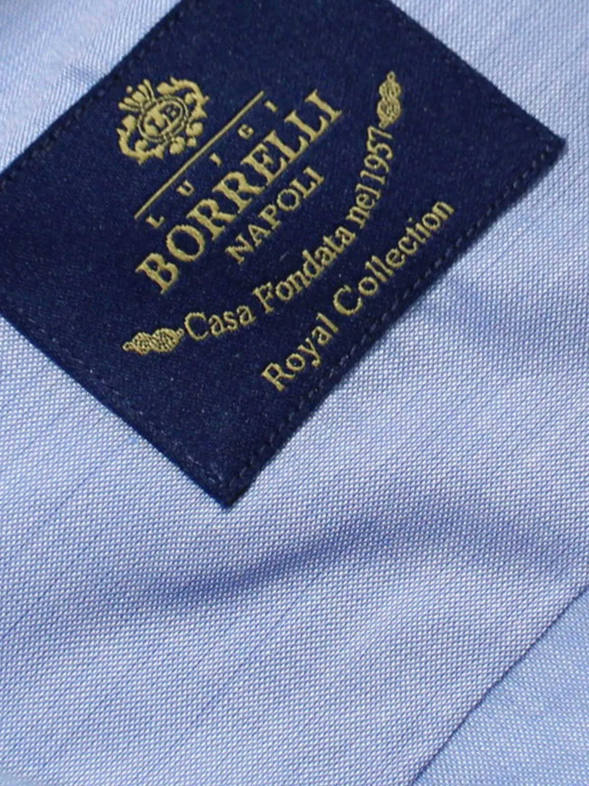 Luigi Borrelli Dress Shirt ROYAL COLLECTION Blue 38 - 15