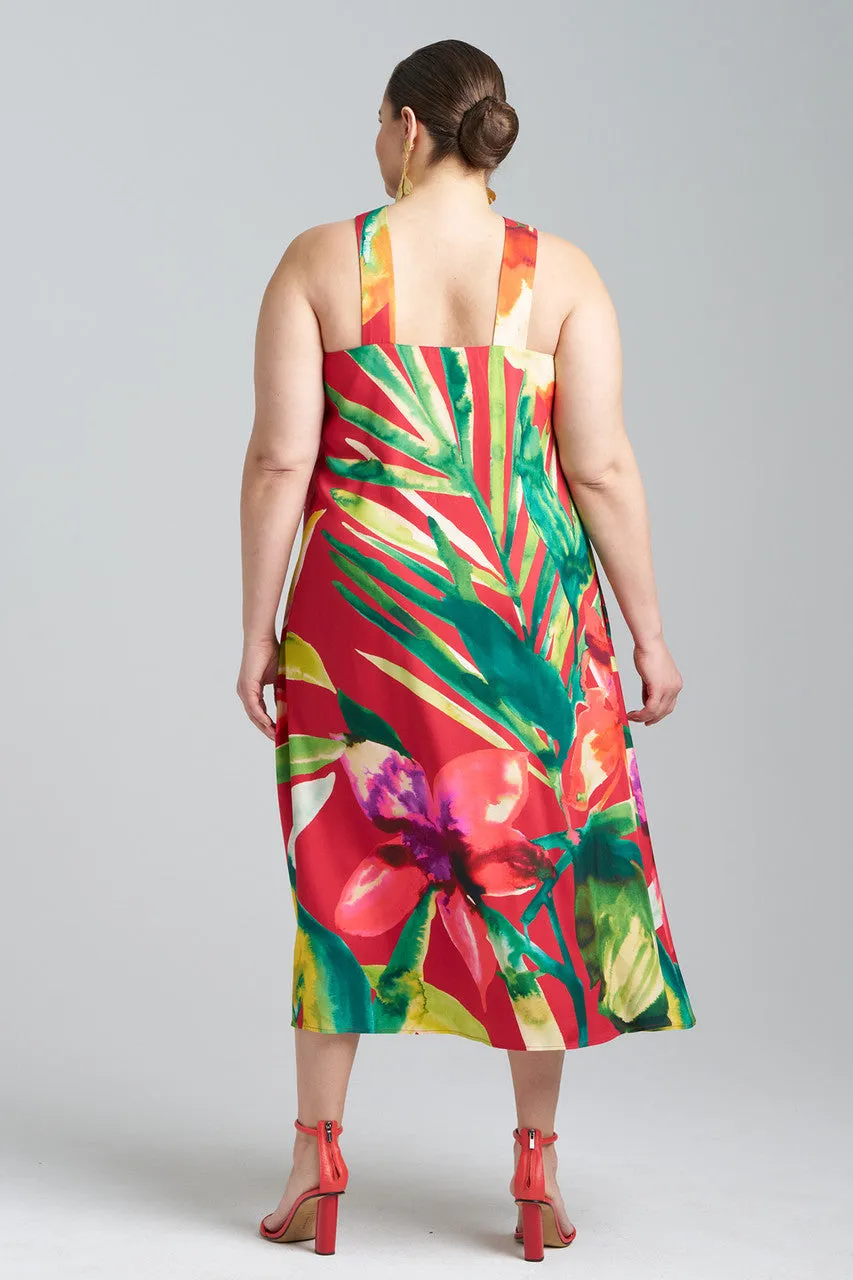 Mallorca Printed Cotton Silk Halter Dress