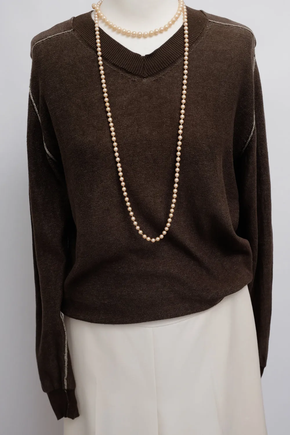 MARTIN MARGIELA BROWN COTTON SWEATER