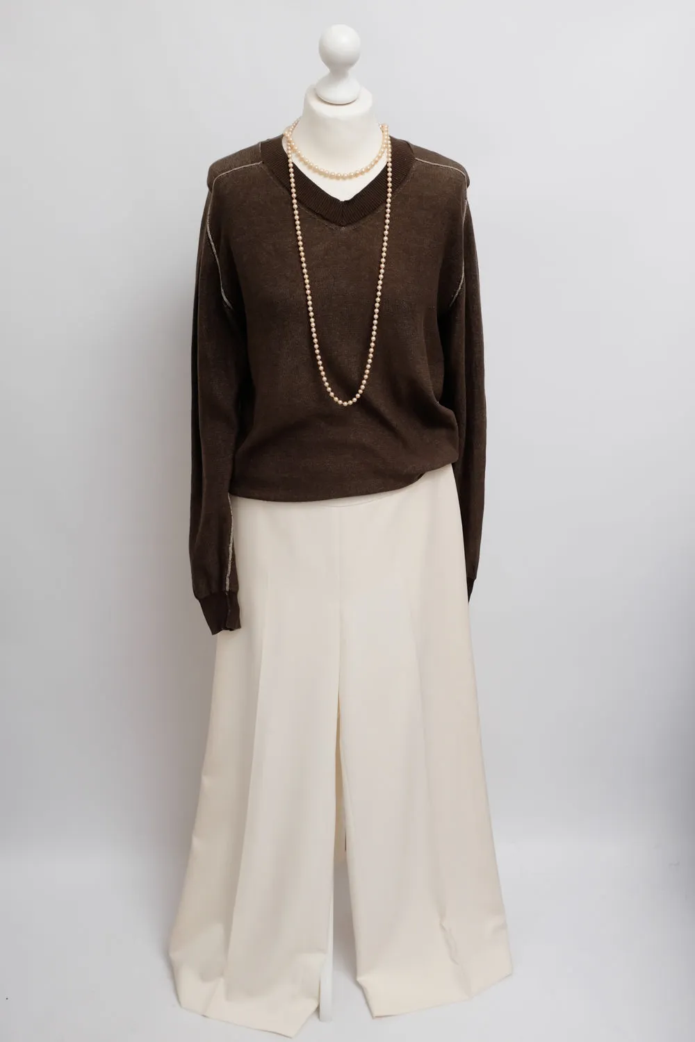 MARTIN MARGIELA BROWN COTTON SWEATER