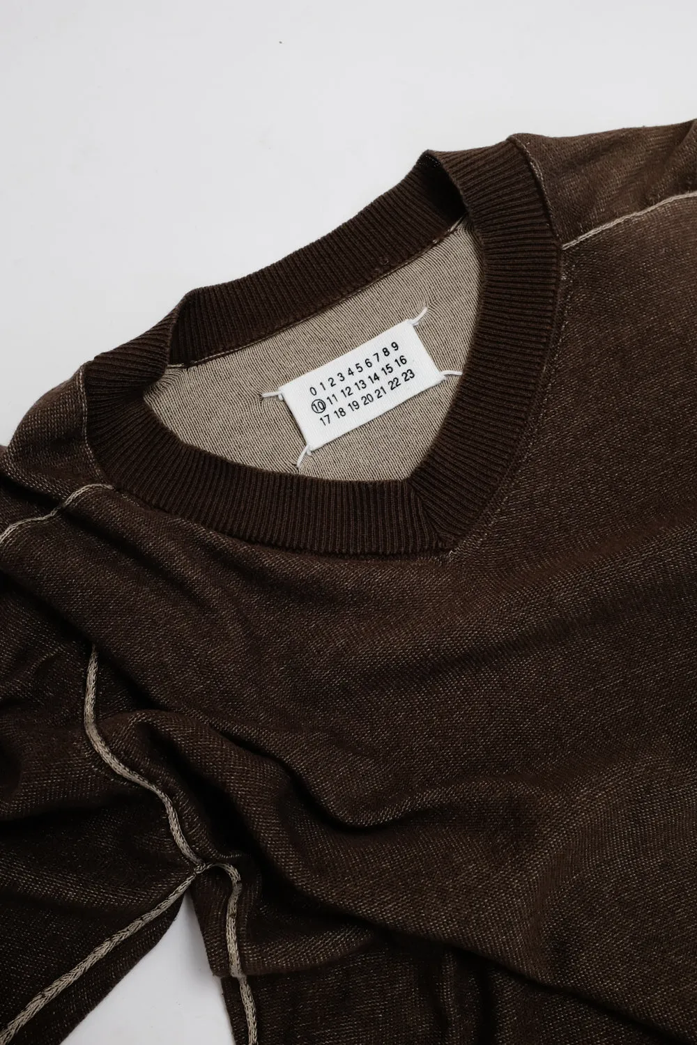 MARTIN MARGIELA BROWN COTTON SWEATER