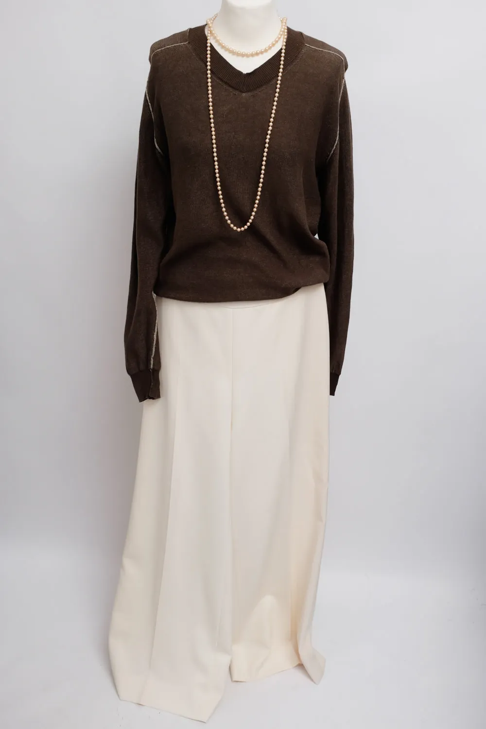 MARTIN MARGIELA BROWN COTTON SWEATER