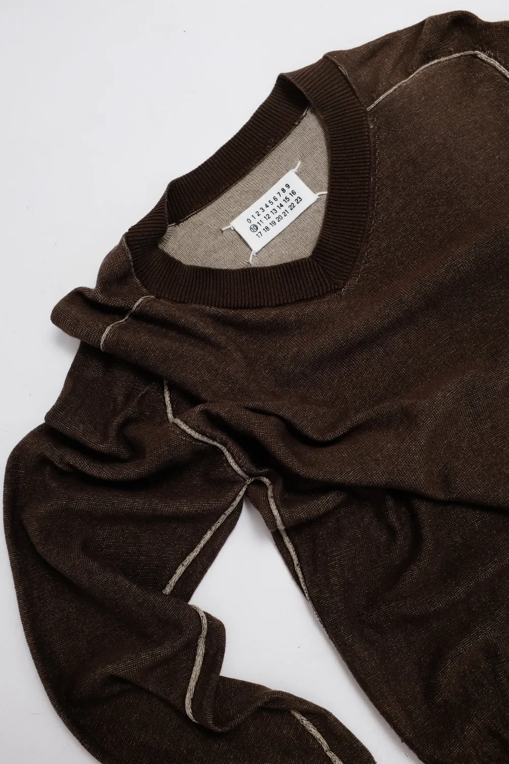 MARTIN MARGIELA BROWN COTTON SWEATER