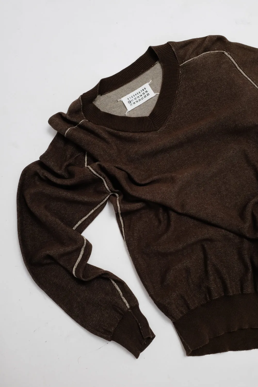 MARTIN MARGIELA BROWN COTTON SWEATER