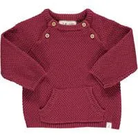 Morrison Wine Cotton Baby Sweater - Select Size