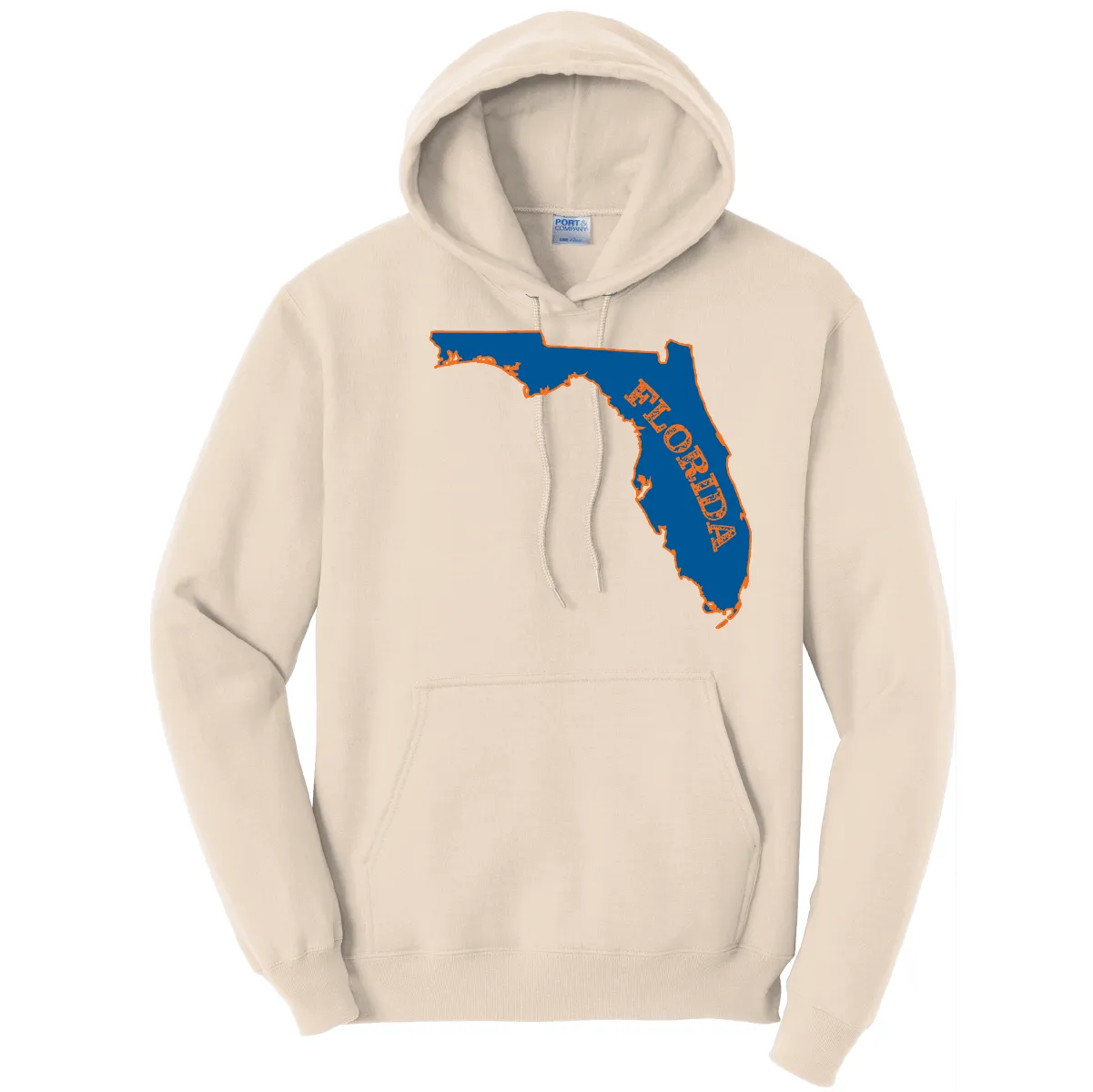 Orange and Blue Cotton Hoodie