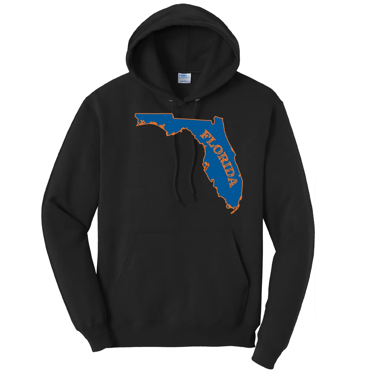 Orange and Blue Cotton Hoodie