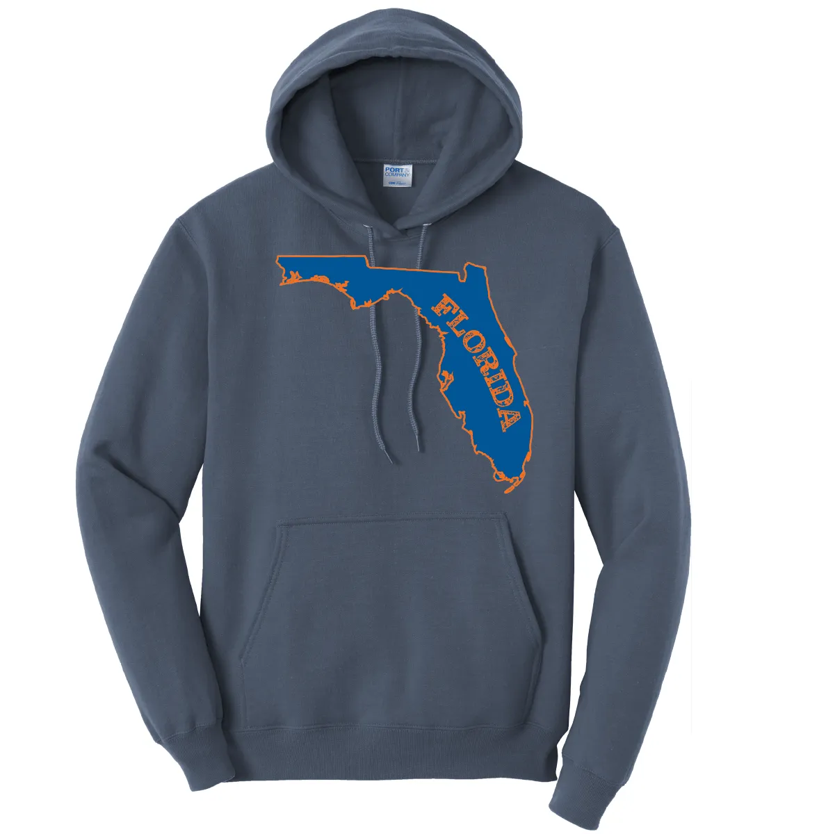 Orange and Blue Cotton Hoodie