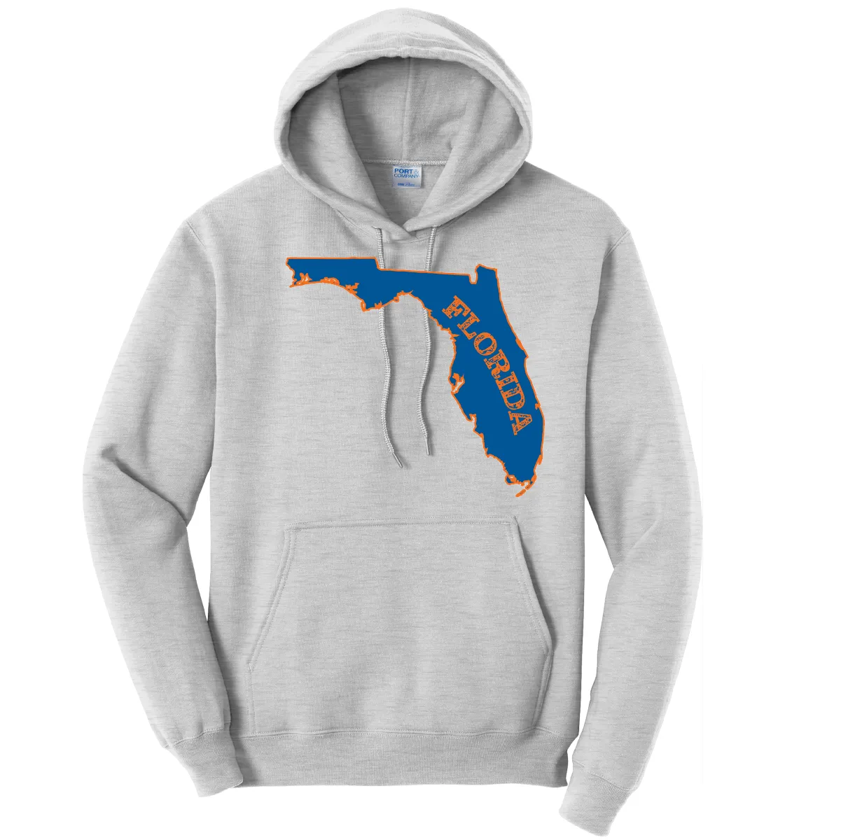 Orange and Blue Cotton Hoodie