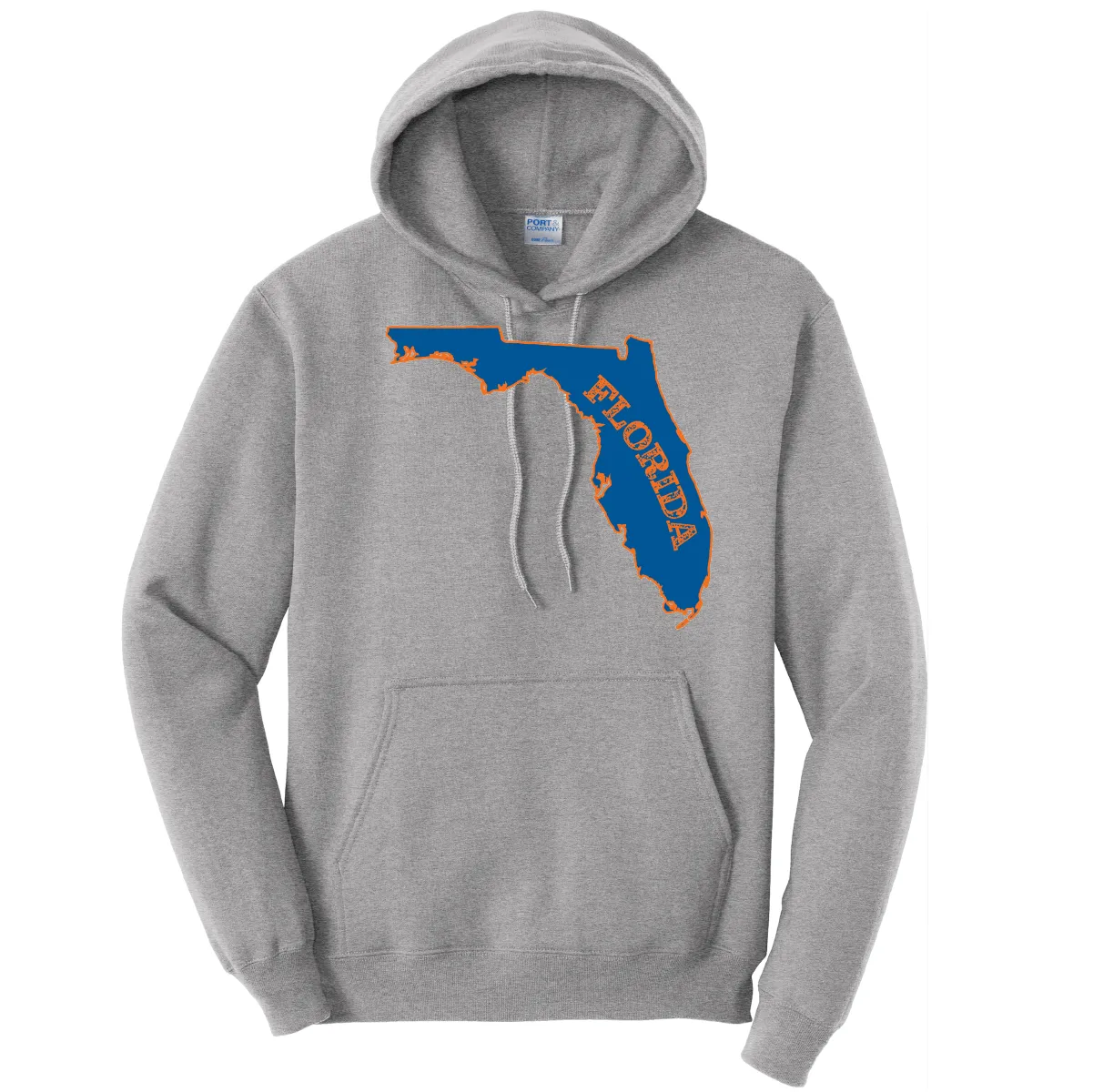 Orange and Blue Cotton Hoodie