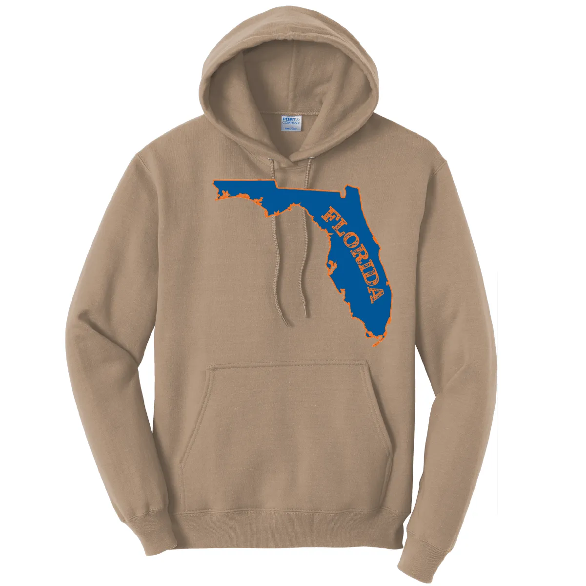 Orange and Blue Cotton Hoodie