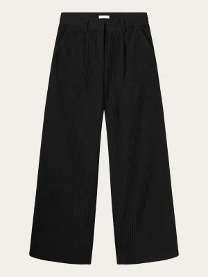 POSEY wide high-rise irregular corduroy pants - Black Jet