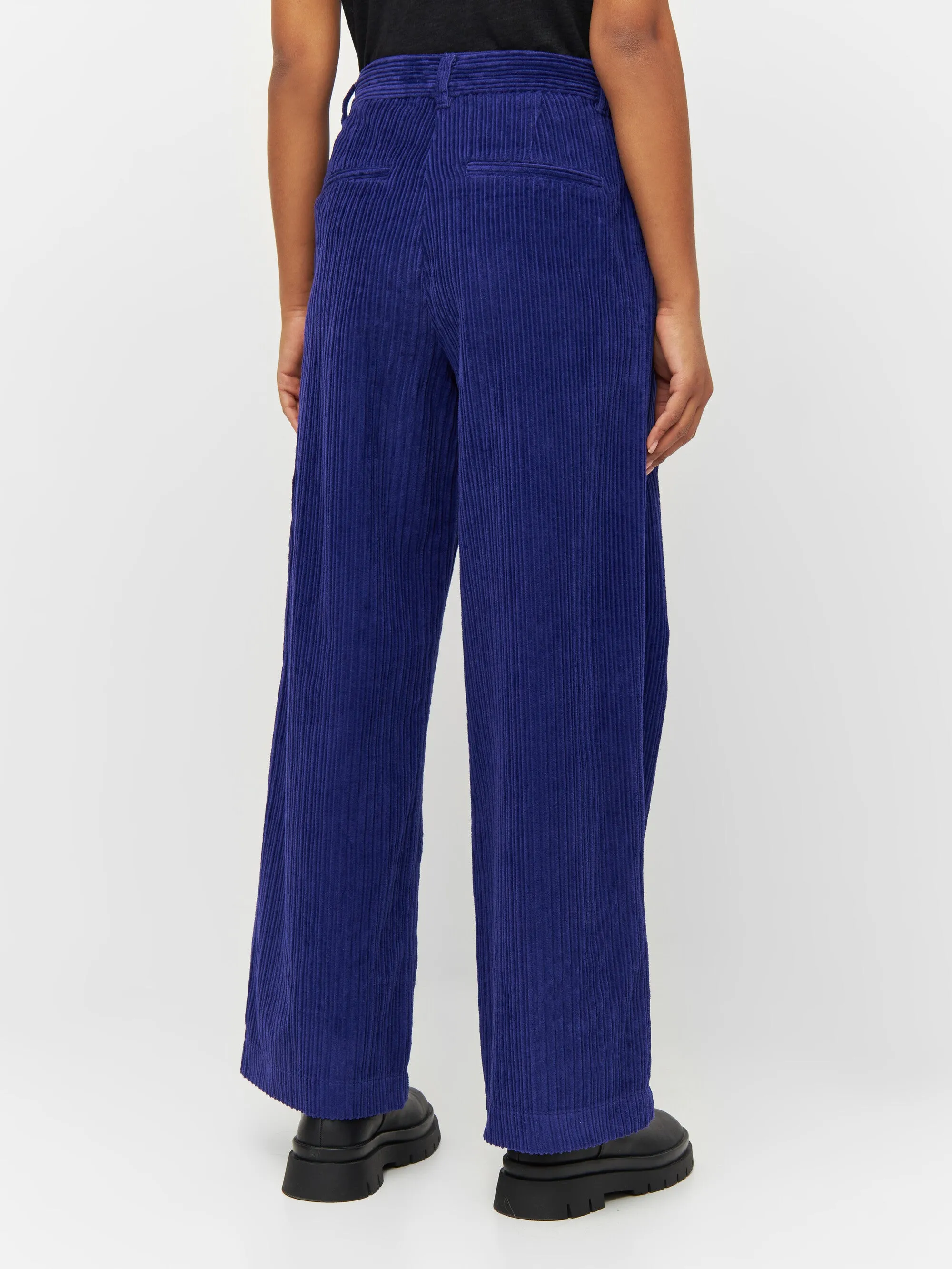 POSEY wide high-rise irregular corduroy pants - Deep Purple