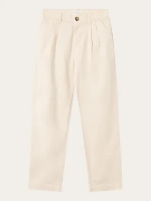 POSEY wide high-rise twill pants - Buttercream