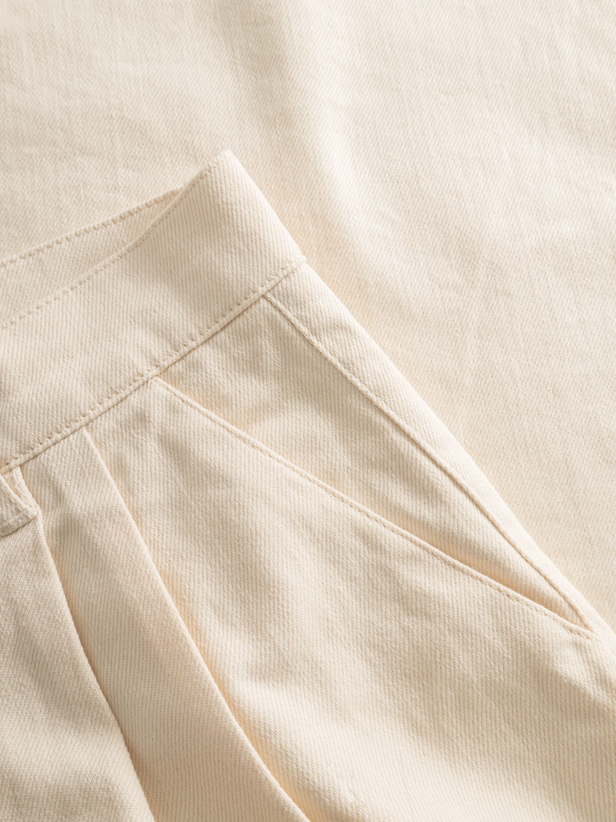 POSEY wide high-rise twill pants - Buttercream