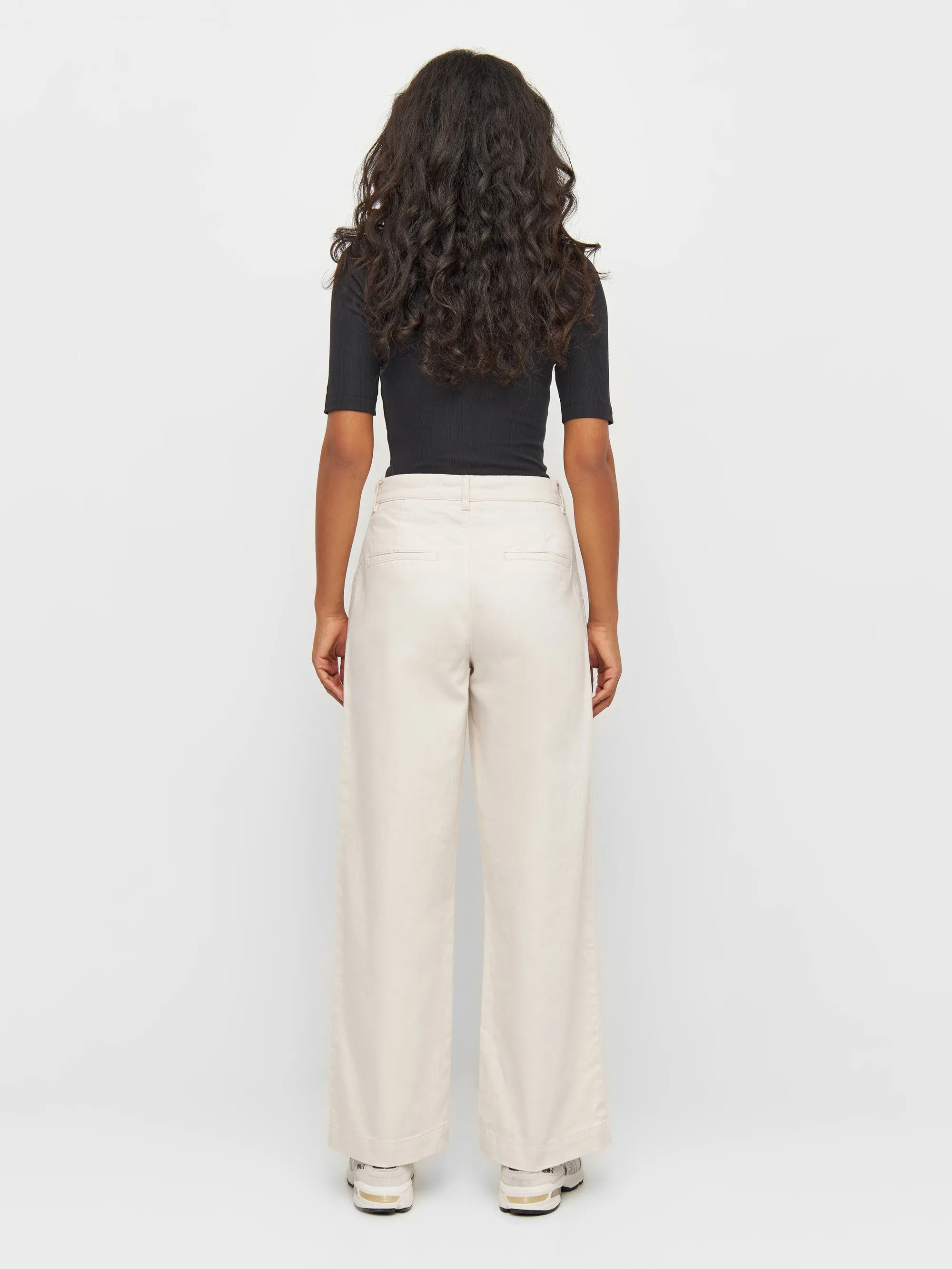 POSEY wide high-rise twill pants - Buttercream