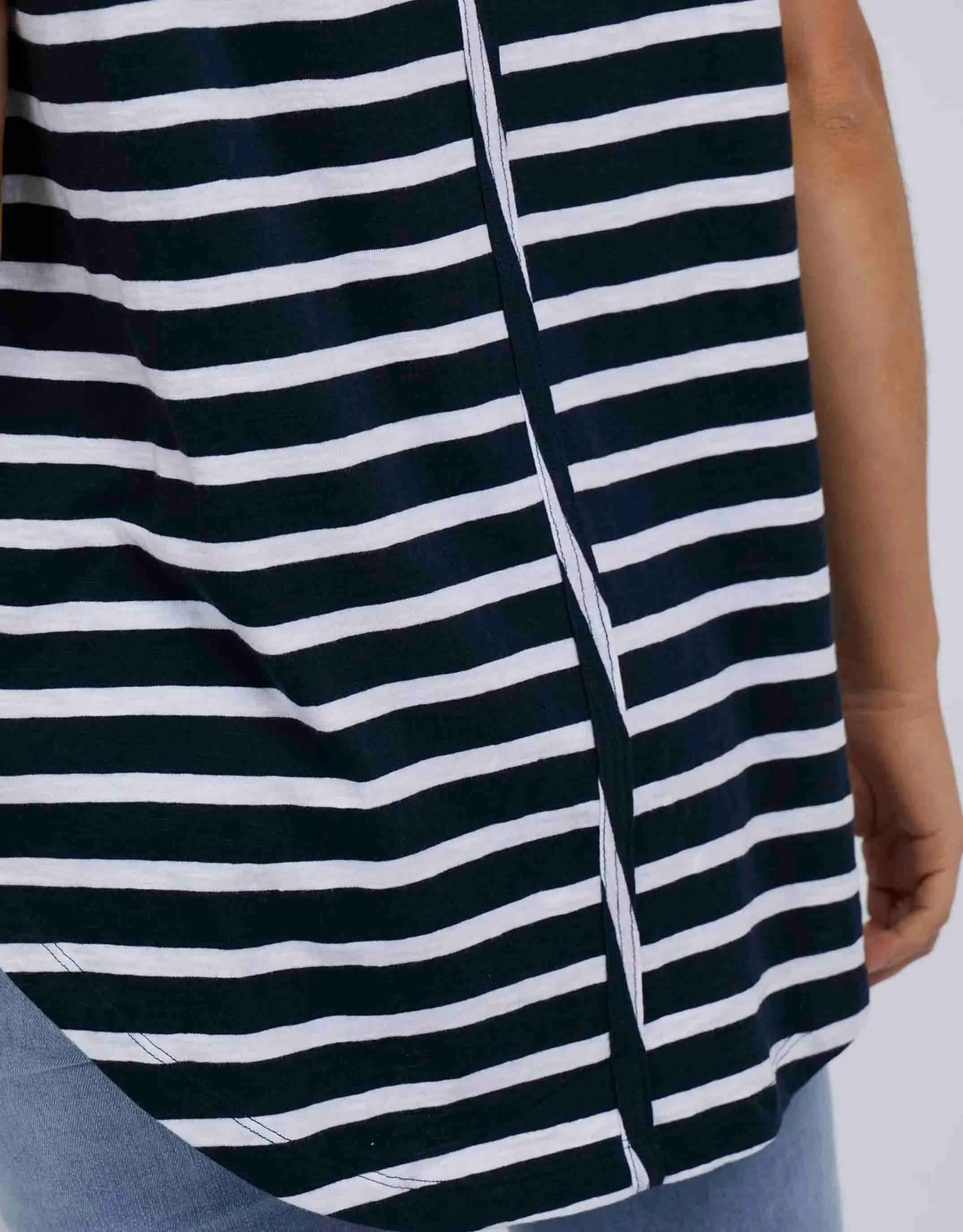 Scoop Tank - Navy With White Stripe