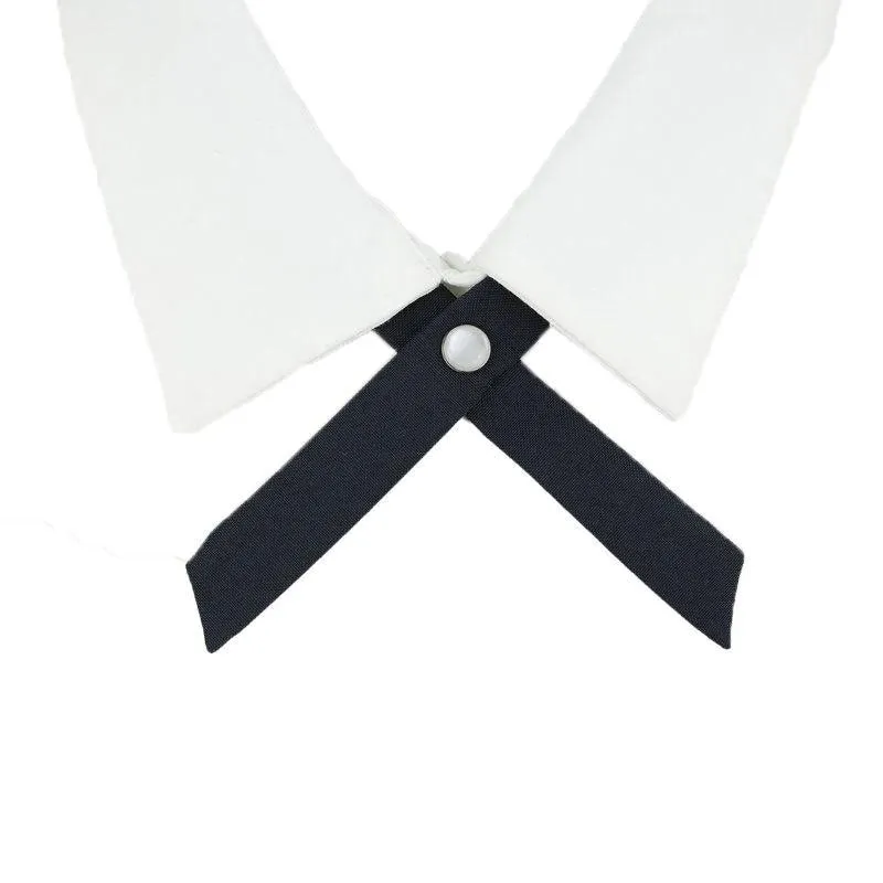 Small Women Criss-Cross Bow Tie School Girl Uniform Solid Adjustable Pre Tied Necktie