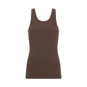 Spell Staples Rib Singlet Tank - Chocolate