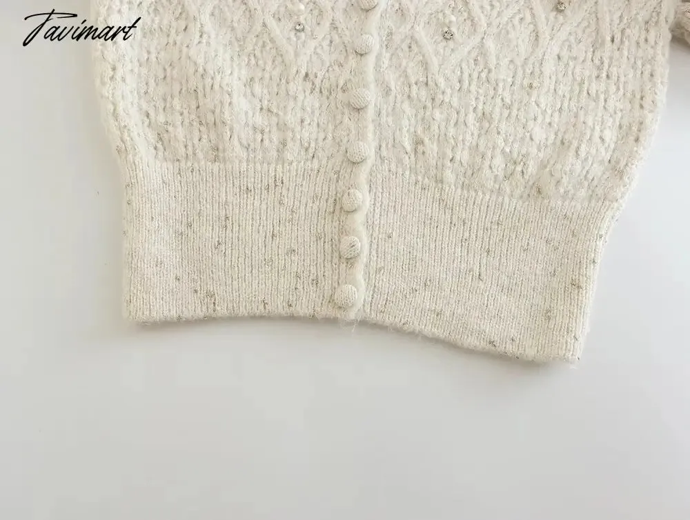 Tavimart  Indie Folk Vintage Butterfly Sweaters Sleeve Ruffles Knitwear Sweaters Women Tops