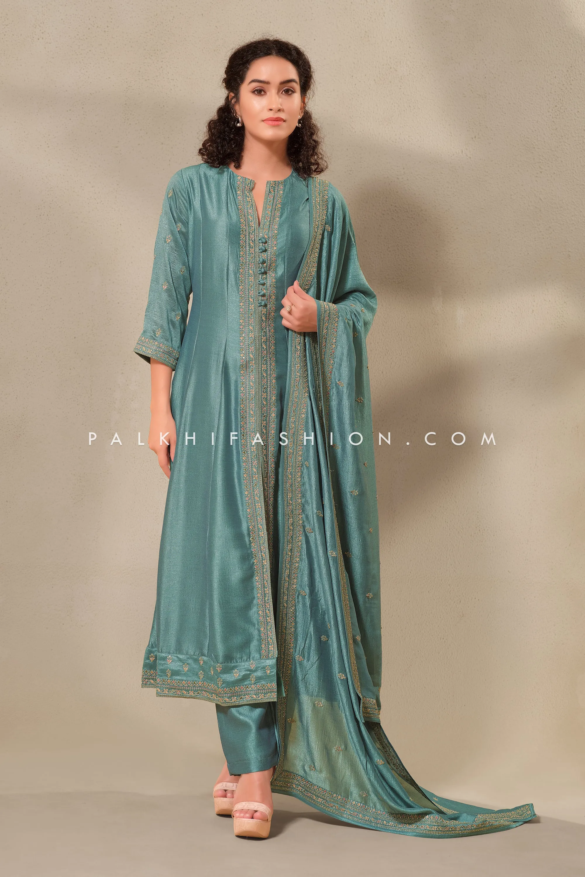 Timeless Elegance: Premium Silk Indian Outfit with Subtle Embroidery